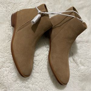 Kate Spade Beige Tan Suede Bacall Ankle Booties Boots Size 7 New